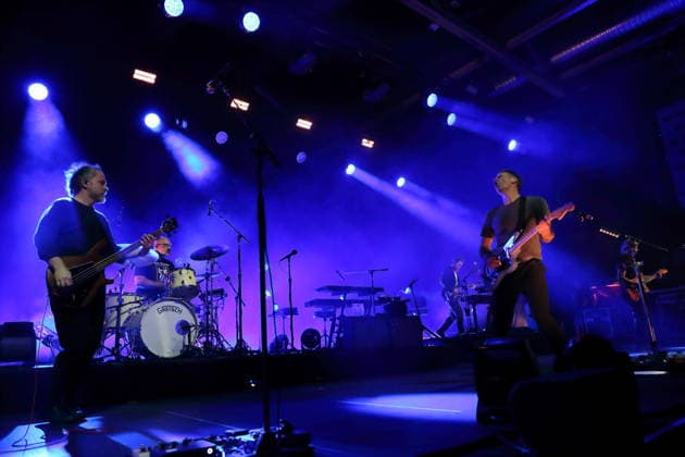 Nick Harmer, Jason McGerr, Zac Rae, Ben Gibbard, and Dave Depper (from left to right), members of the band Death Cab for Cutie, at a concert at the Columbiahalle in Berlin on October 1, 2026. Death Cab for Cutie Concert Berlin