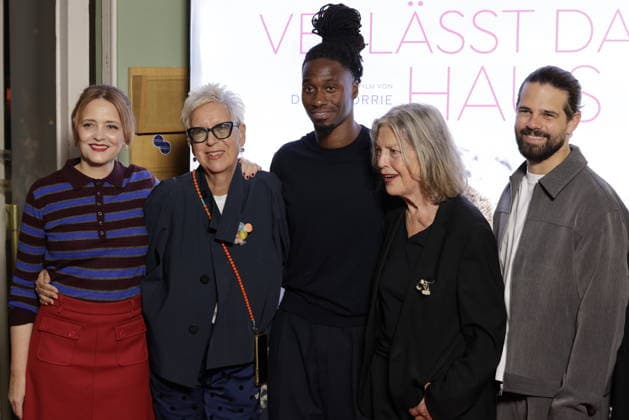 Laura Tonke, director and screenwriter Doris Dörrie, Eugene Boateng, Angela Winkler, Josef Ellers, Germany, Berlin, Special Screening in Berlin of *Mrs. Winkler Leaves the House*