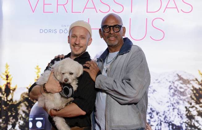 Dennis Ortmann and Pierre Sanoussi Bliss, Germany, Berlin, Special Screening in Berlin of *Mrs. Winkler Leaves the House*