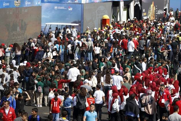 TEKNOFEST Southeast in Turkiye s Sanliurfa SANLIURFA, TURKIYE - OCTOBER 02: People visit TEKNOFEST Southeast, world s largest aviation, space, and technology festival continues at the Sanliurfa GAP Airport for its 15th edition in Sanliurfa, Turkiye on October 02, 2026. Okan Coskun Anadolu Sanliurfa Turkey. Editorial use only. Please get in touch for any other usage.  Copyright: x2026xAnadoluxOkanxCoskunx