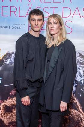 ABB FRAUWINKLER s Sebastian Schneider and Charlotte Will on the red carpet at the special screening of the feature film *Frau Winkler verlässt das Haus* at the Cinema Paris in Berlin on October 1, 2026, Berlin, Germany