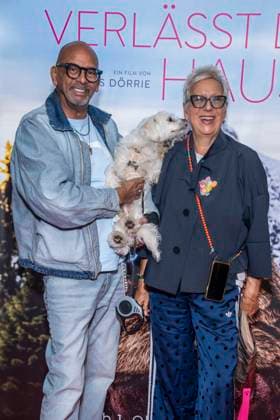 ABB FRAUWINKLER Pierre Sanoussi Bliss Hund and Doris Doerrie on the red carpet at the special screening of the feature film *Frau Winkler Leaves the House* at the Cinema Paris in Berlin on October 1, 2026, Berlin, Germany