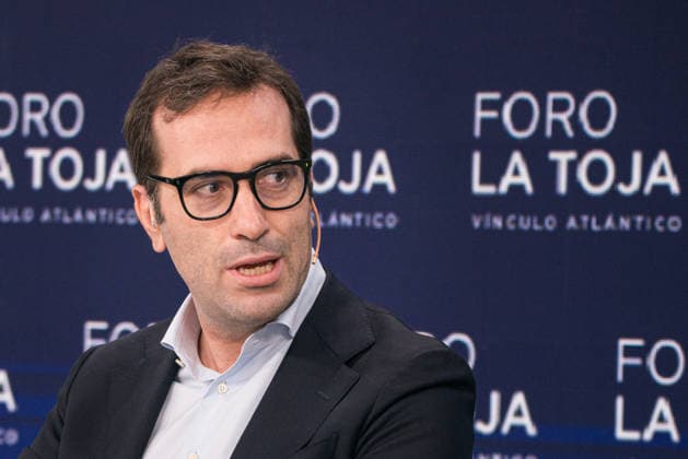 Second Day of the La Toja Vínculo Atlántico Forum First Vice President and Minister of Economy, Trade, and Business Carlos Cuerpo during the La Toja Vínculo Atlántico Forum on October 2, 2026, in O Grove, Pontevedra, Galicia, Spain. The La Toja Vínculo Atlántico Forum is a renowned annual venue for debate and reflection focused on the defense of liberal democracy, the Atlantic partnership, and international cooperation. Founded in 2019 on the initiative of Josep Piqué, Amancio López Seijas, and the Hotusa Group, it brings together prominent political and business leaders, academics, and representatives of civil society on the island of La Toja October 2, 2026 Elena Ferná O Grove, Pontevedra, Galicia O Grove, Pontevedra, Galicia, Spain Copyright: xElenaxFernandezx 7814667