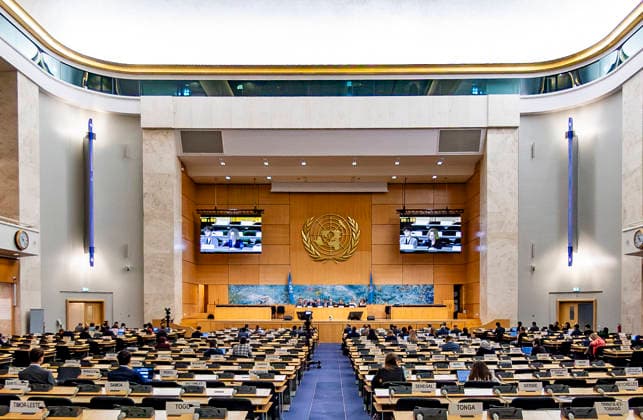 October 2, 2026, Geneva, Geneva, Switzerland: Geneva Switzerland, 10 02 2026: Atmospheric shot of the Assembly Hall during the Geneva Environment Network Meetings (Human Rights) and which which concerns the 63rd session of the Human Rights Council and which was held at United Nations of Geneva in Geneva. Geneva Switzerland - ZUMAd206 20261002_zip_d206_012 Copyright: xEricxDubostx