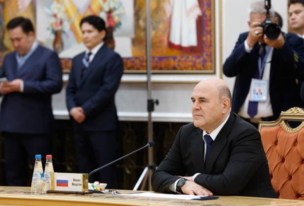 BELARUS, MINSK - OCTOBER 2, 2026: Mikhail Mishustin, Russia s Prime Minister, attends a meeting between Alexander Lukashenko, President of Belarus, and the heads of government of the Eurasian Economic Union at the Independence Palace Minsk Belarus  - ZUMAt113 20261002_zaa_t113_137 Copyright: xDmitryxAstakhovx