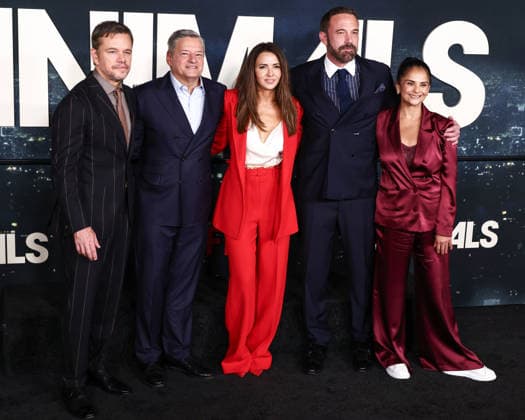 World Premiere Of Netflix s Animals WESTWOOD, LOS ANGELES, CALIFORNIA, USA - OCTOBER 01: Matt Damon, Ted Sarandos, Luciana Barroso, Ben Affleck and Bela Bajaria arrive at the World Premiere Of Netflix s Animals held at Westwood Village Theater on October 1, 2026 in Westwood, Los Angeles, California, United States. Westwood Westwood Village Theater California United States Copyright: xXavierxCollin ImagexPressxAgencyx
