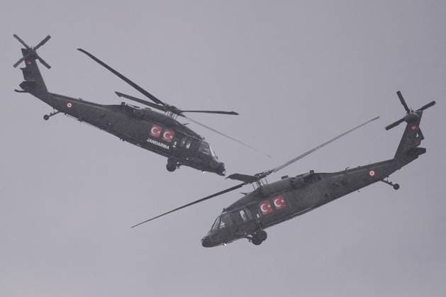 TEKNOFEST Southeast in Turkiye s Sanliurfa SANLIURFA, TURKIYE - OCTOBER 02: Gendarmerie helicopters perform demonstration flight at the TEKNOFEST Southeast, world s largest aviation, space, and technology festival continues at the Sanliurfa GAP Airport for its 15th edition in Sanliurfa, Turkiye on October 02, 2026. Bunyamin Celik Anadolu Sanliurfa Turkey. Editorial use only. Please get in touch for any other usage.  Copyright: x2026xAnadoluxBunyaminxCelikx