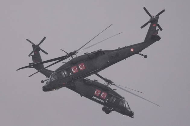 TEKNOFEST Southeast in Turkiye s Sanliurfa SANLIURFA, TURKIYE - OCTOBER 02: Gendarmerie helicopters perform demonstration flight at the TEKNOFEST Southeast, world s largest aviation, space, and technology festival continues at the Sanliurfa GAP Airport for its 15th edition in Sanliurfa, Turkiye on October 02, 2026. Bunyamin Celik Anadolu Sanliurfa Turkey. Editorial use only. Please get in touch for any other usage.  Copyright: x2026xAnadoluxBunyaminxCelikx