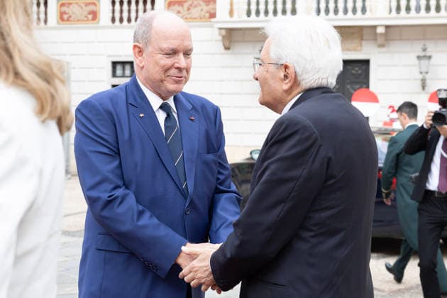 October 2, 2026, Monte Carlo, Rome, Principality of Monaco: President of the Republic Sergio Mattarella with Prince Albert II of Monaco during the state visit, Monte Carlo, 02 10 2026 Monte Carlo Principality of Monaco  - ZUMAa289 20261002_zia_a289_052 Copyright: xAmmendolaxUffxStampax xAgfx