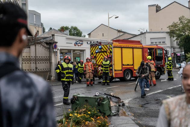 Students clash with police during high-school mobilization in Nancy NANCY, FRANCE - OCTOBER 2: Students gather around several schools and clash with police forces as a nationwide high-school mobilization continues over school conditions and demands for greater education resources in Nancy, France on October 2, 2026. Police deploy security units around several locations as demonstrations and blockades continue. Muhammed Said Tako Anadolu Nancy France. Editorial use only. Please get in touch for any other usage.  Copyright: x2026xAnadoluxMuhammedxSaidxTakox