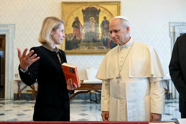 October 2, 2026, CittÃ Del Vaticano: Papa Leone XIV incontra S.E. la Signora Kaja Kallas, Alto Rappresentante per gli Affari Esteri e Vice Presidente della Commissione Europea, CittÃ del Vaticano, 2 ottobre 2026 ANSA Simone Risoluti - Vatican media +++ UFFICIO STAMPA +++ FOTO NON IN VENDITA - DA USARE SOLO PER FINI GIORNALISTICI +++ NPK +++ An handout picture. provided by Vatican media press office, shows Pope Leo XIV meeting H.E. Mrs. Kaja Kallas, High Representative for Foreign Affairs and Vice-President of the European Commission, Vatican City, 2 October 2026 ANSA Simone Risoluti - Vatican media press office handout +++ ANSA PROVIDES ACCESS TO THIS HANDOUT PHOTO TO BE USED SOLELY TO ILLUSTRATE NEWS REPORTING OR COMMENTARY ON THE  - ZUMAa110 20261002_zaf_a110_029 Copyright: xVaticanxMedia SimonexRisolutix