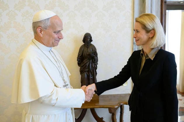October 2, 2026, CittÃ Del Vaticano: Papa Leone XIV incontra S.E. la Signora Kaja Kallas, Alto Rappresentante per gli Affari Esteri e Vice Presidente della Commissione Europea, CittÃ del Vaticano, 2 ottobre 2026 ANSA Simone Risoluti - Vatican media +++ UFFICIO STAMPA +++ FOTO NON IN VENDITA - DA USARE SOLO PER FINI GIORNALISTICI +++ NPK +++ An handout picture. provided by Vatican media press office, shows Pope Leo XIV meeting H.E. Mrs. Kaja Kallas, High Representative for Foreign Affairs and Vice-President of the European Commission, Vatican City, 2 October 2026 ANSA Simone Risoluti - Vatican media press office handout +++ ANSA PROVIDES ACCESS TO THIS HANDOUT PHOTO TO BE USED SOLELY TO ILLUSTRATE NEWS REPORTING OR COMMENTARY ON THE  - ZUMAa110 20261002_zaf_a110_030 Copyright: xVaticanxMedia SimonexRisolutix