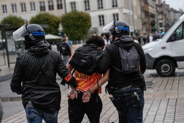 Students clash with police during high-school mobilization in Nancy NANCY, FRANCE - OCTOBER 2: Students gather around several schools and clash with police forces as a nationwide high-school mobilization continues over school conditions and demands for greater education resources in Nancy, France on October 2, 2026. Police deploy security units around several locations as demonstrations and blockades continue. Muhammed Said Tako Anadolu Nancy France. Editorial use only. Please get in touch for any other usage.  Copyright: x2026xAnadoluxMuhammedxSaidxTakox