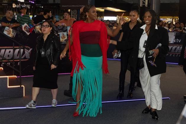 NAUCALPAN, M - OCTOBER 1: Teyonah Parris at the fan event for Matchbox: The Movie at the Toreo Parque Central shopping mall in Naucalpan, Mexico on October 1, 2026. Copyright: xMatchbox:xThexMoviex