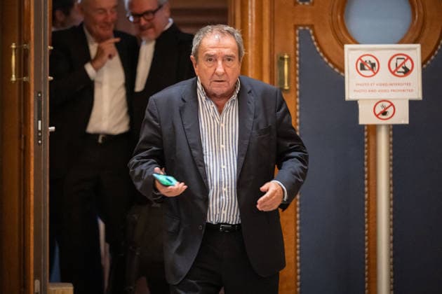 Francois Bayrou Trial Break - Paris AJ French lawyer Patrick Maisonneuve leaves the courtroom in a break during a hearing of the appeal trial over the alleged misuse of European Parliament funds to pay fictitious parliamentary assistants for the centrist party MoDem, at the Paris courthouse in Paris on October 2, 2026. Former Prime minister F. Bayrou and ten former MoDem executives must answer, starting September 9, 2026, before the Paris appeal court for misappropriation of funds in the case of the MEP assistants, a ten-year-old case in which the former Prime Minister had been acquitted at first instance. Photo by Alexis Jumeau ABACAPRESS.COM Paris France  Copyright: xJumeauxAlexis ABACAx