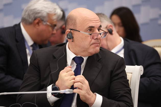 BELARUS, MINSK - OCTOBER 2, 2026: Mikhail Mishustin, Russia s Prime Minister, attends an expanded meeting of the Eurasian Intergovernmental Council Minsk Belarus  - ZUMAt113 20261002_zaa_t113_238 Copyright: xAlexanderxRyuminx