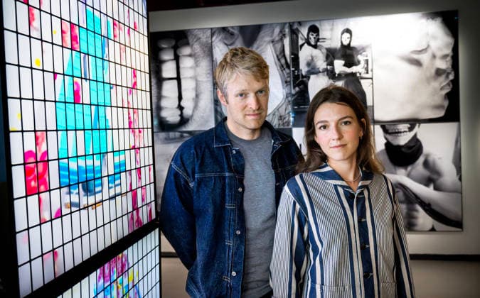 STOCKHOLM 20261002 Jakob Ganslmeier and Ana Zibelnik with the work Bereitschaft at Fotografiska’s exhibition Harder Better Faster Stronger Are Men OK STOCKHOLM SWEDEN x10090x  Copyright: xClaudioxBresciani TTx NY UTSTÄLLNING FOTOGRAFISKA EpvA4K1kgJU