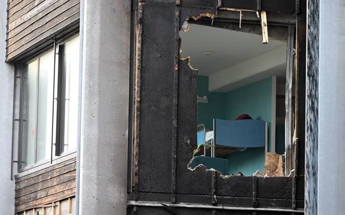 Fire in the entrance hall of the Nelson Mandela High School in Nantes PHOTOPQR OUEST FRANCE Jérôme Fouquet NANTES October 2, 2026 Loire-Atlantique Images of the entrance hall of the Nelson Mandela High School the day after the fire Photo by Jérôme Fouquet, Ouest France High School Nelson Mandela High School lobby devastated by fire in Nantes, France. Fires have broken out at several schools in France as students protest by blocking access to educational institutions nationwide over school funding and learning conditions. NANTES, France  Copyright: xPHOTOPQR OUESTxFRANCE MAXPPPxJeromexFouquetx 20261002OFR1409 20261002OFR1409