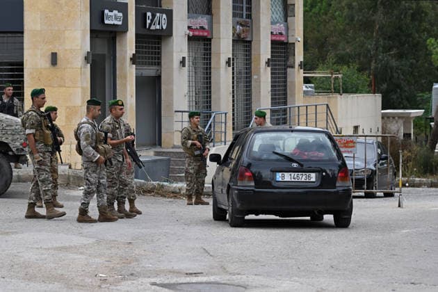 Lebanese army bars residents from returning to El-Fawqa due to unexploded ordnance clearance NABATIEH, LEBANON - OCTOBER 2: Lebanese Armed Forces deploy at security checkpoints preventing displaced residents from entering the town of El-Fawqa as the army restricted access following the withdrawal of Israeli forces to perform critical unexploded ordnance clearance operations in the Nabatieh Governorate, Lebanon on October 2, 2026. Houssam Shbaro Anadolu Nabatieh Governorate Lebanon. Editorial use only. Please get in touch for any other usage.  Copyright: x2026xAnadoluxHoussamxShbarox