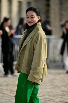 PFW Loewe Outside Arrivals Guest arriving at the Loewe show during Paris Fashion Week, in Paris, France on 2 October 2026. Photo by Julien Reynaud APS-Medias ABACAPRESS.COM Paris France  Copyright: xReynaudxJulien APS-Medias ABACAx