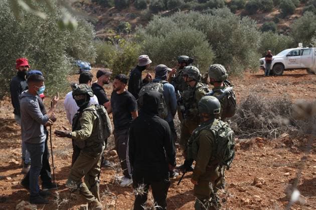 October 2, 2026, Nablus, Palestine, State of: BEITA, NABLUS, PALESTINE †OCTOBER 2, 2026: Israeli settlers and Israeli forces attacked Palestinian farmers while they were picking olives in the Jabal Al-Arma area, east of Beita, south of Nablus. Settlers fired live ammunition toward the farmers, with no injuries reported. According to the Palestinian Red Crescent Society, Israeli forces also beat a 46-year-old Palestinian farmer during raids on olive farms in Beita. Witnesses told Anadolu that Israeli forces fired stun grenades and tear gas at farmers in the Jabal Al-Arma area, forcing them to leave. The olive harvest begins in early October and continues through the end of November, making it an important agricultural and economic se - ZUMAq101 20261002_zna_q101_096 Copyright: xSalmanxMohsenxAlkhatibx