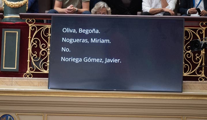 Congress Votes on Housing Decrees A shot of Junts spokesperson Miriam Nogueras casting her vote during a plenary session in the Congress of Deputies on October 2, 2026, in Madrid, Spain. Congress is voting today on whether to ratify or repeal the two Royal Decrees on housing issued by the government this week in the Official State Gazette (BOE). Specifically, these are Royal Decree-Law 26 of 2026, dated September 29, which adopts urgent measures to protect the social function of housing and expand the supply of affordable housing, and Royal Decree-Law 27 2026, of September 29, adopting urgent measures to strengthen the stability of lease agreements for primary residences OCTOBER 2, 2026 Jesús Hellí Madrid Madrid Spain Copyright: xJesusxHellinx 7815693