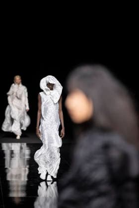 PFW - Issey Miyake Runway Models walks during Issey Miyake Women s Spring Summer 2027 collection fashion show as part of the Paris Fashion Week, in Paris on October 2, 2026. Photo by Eliot Blondet ABACAPRESS.COM Paris France France  Copyright: xBlondetxEliot ABACAx