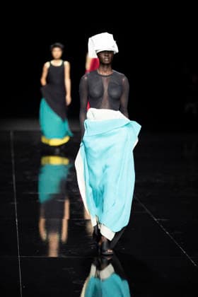 PFW - Issey Miyake Runway Models walks during Issey Miyake Women s Spring Summer 2027 collection fashion show as part of the Paris Fashion Week, in Paris on October 2, 2026. Photo by Eliot Blondet ABACAPRESS.COM Paris France France  Copyright: xBlondetxEliot ABACAx