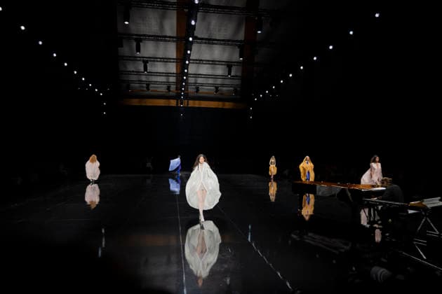 PFW - Issey Miyake Runway Models walks during Issey Miyake Women s Spring Summer 2027 collection fashion show as part of the Paris Fashion Week, in Paris on October 2, 2026. Photo by Eliot Blondet ABACAPRESS.COM Paris France France  Copyright: xBlondetxEliot ABACAx