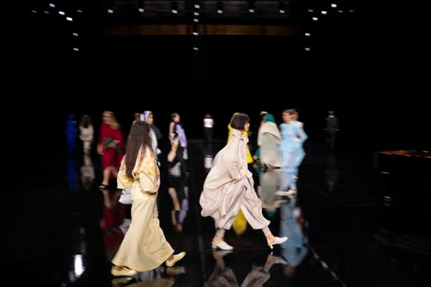PFW - Issey Miyake Runway Models walks during Issey Miyake Women s Spring Summer 2027 collection fashion show as part of the Paris Fashion Week, in Paris on October 2, 2026. Photo by Eliot Blondet ABACAPRESS.COM Paris France France  Copyright: xBlondetxEliot ABACAx