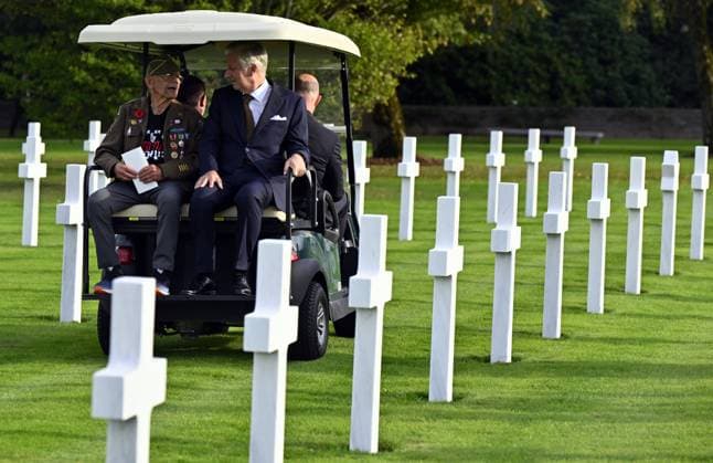 RECORD DATE NOT STATED King Philippe - Filip of Belgium pictured during a royal visit to the World War II Commemoration at the American Military Cemetery in Henri-Chapelle, Plombieres, on Friday 2 October 2026. The ceremony pays tribute to the American veterans in attendance and to their fallen comrades-in-arms. It features testimonials, musical performances, and prayers, as well as a wreath-laying ceremony, a salute, and a flyover by U.S. aircraft.  ERICxLALMAND 188557031