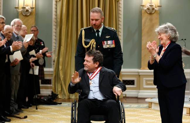 October 2, 2026, Ottawa, On, CANADA: Actor Michael J. Fox is invested as a companion of the Order of Canada by Governor General Louise Arbour during a ceremony at Rideau Hall in Ottawa on Sunday, Oct. 2, 2026. Ottawa CANADA  - ZUMAc35_ 20261002_zaf_c35_048 Copyright: xPatrickxDoylex