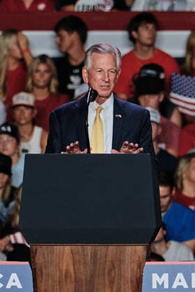 October 2, 2026, Mobile, Alabama, U.S: October 2, 2026 Mobile, Alabama USA: US Senator for Alabama and Republican nominee for Governor of Alabama Tommy Tuberville speaks to the crowd before the arrival of President Donald Trump at the Mitchell Center at the University of South Alabama. Mobile U.S - ZUMAa14_ 20261002_zaf_a14_007 Copyright: xDanxAndersonx