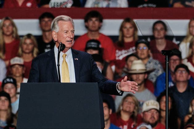 October 2, 2026, Mobile, Alabama, U.S: October 2, 2026 Mobile, Alabama USA: US Senator for Alabama and Republican nominee for Governor of Alabama Tommy Tuberville speaks to the crowd before the arrival of President Donald Trump at the Mitchell Center at the University of South Alabama. Mobile U.S - ZUMAa14_ 20261002_zaf_a14_001 Copyright: xDanxAndersonx