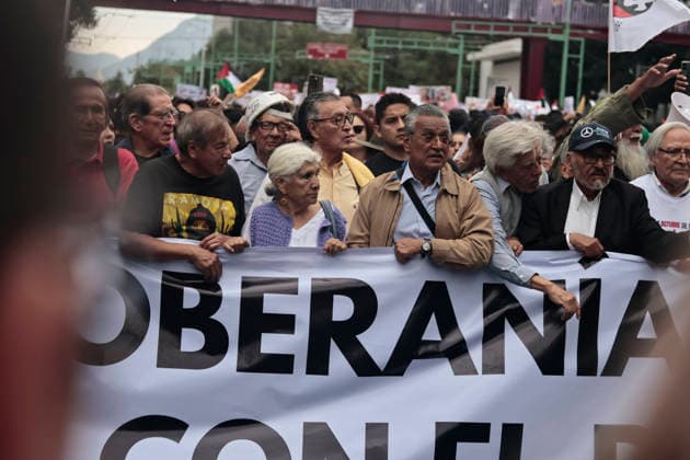October 2, 2026, Mexico City, Cdmx, Mexico: Thousands of people carrying placards gathered at the Plaza de las Tres Culturas and the surrounding area to commemorate the 58th anniversary of the 1968 student massacre in Tlatelolco; they marched toward Mexico City s ZoÂ³calo to hold a rally in memory of those who died during the 1968 student movement. Prior to this, hundreds of students arrived at the meeting point near the Tlatelolco Metro station, where a heavy police deployment from the Secretariat of Citizen Security (SSCCDMX) was already waiting for them; these hooded officers on motorcycles boxed the students in, both inside and outside the metro facilities, to prevent their peaceful movement, sparking conflict through abuses of authori - ZUMAp204 20261002_zip_p204_076 Copyright: xJosuexPerezx
