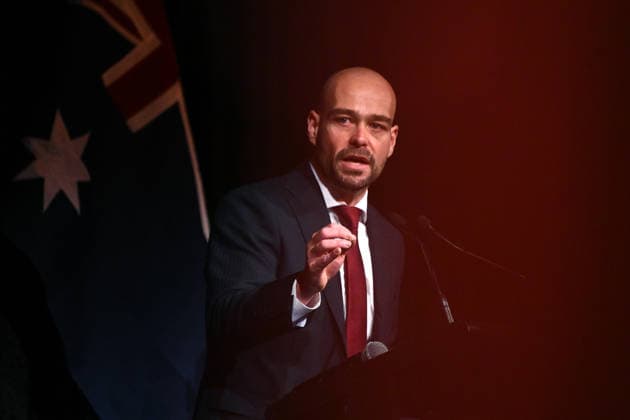ONE NATION CAMPAIGN LAUNCH, One Nation leader Mark Nicholson speaks during the launch of the One Nation 2026 Victorian State Campaign at in Melbourne, Saturday, October 3, 2026. ( NO ARCHIVING MELBOURNE VICTORIA Australia  Copyright: xJOELxCARRETTx 20261003139260083786