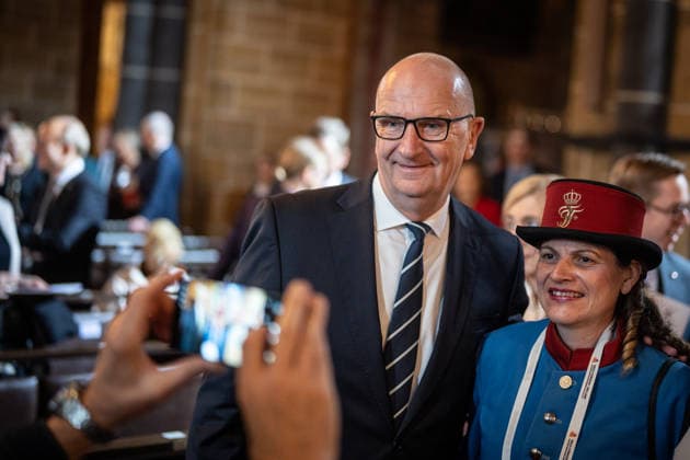 Ecumenical service at St. Petri Cathedral; Dietmar Woidke, Minister-President of Brandenburg; Official central celebrations for German Unity Day 2026 in Bremen, Bremen, Germany; downtown