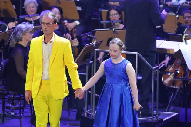 German Unity Day Ceremony in Bremen: Neele Buchholz and Tomas Buenger perform a dance piece based on *Beauty and the Beast* at the German Unity Day ceremony at *Die Glocke* in Bremen, October 3, 2026, Bremen, Germany