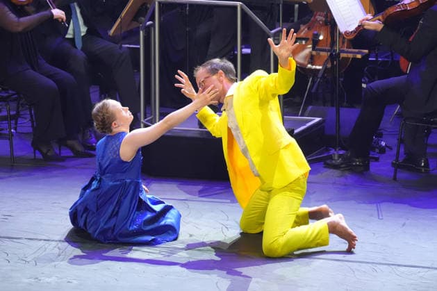 German Unity Day Ceremony in Bremen: Neele Buchholz and Tomas Buenger perform a dance piece based on *Beauty and the Beast* at the German Unity Day ceremony at *Die Glocke* in Bremen, October 3, 2026, Bremen, Germany
