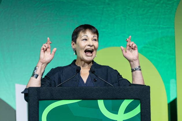 Green Party Conference Deputy Leader s Speeches, Brighton, UK 3 October 2026 Former Green Party leader and MP Caroline Lucas introduces Green Party Co-Deputy Leader Rachel Millward on stage at the Green Party Conference in Brighton, UK, on 3 October 2026., Credit:Pete Speller Avalon  Copyright: xPetexSpellerx xAvalonx 1140263320