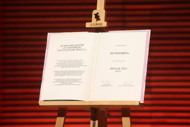Weimar Prize Awarded to Ute Freudenberg Weimar, October 3, 2026 Weimar Prize Awarded to Ute Freudenberg The award ceremony took place on German Unity Day at the Weimarhalle and is Copyright: xMatthiasxGränzdörferx