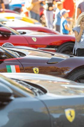 Ferrari Tour stops in Pula Luxury Ferrari sports cars taking part in a Ferrari Tour organized by Ineco Auto, are seen in front of the Roman Arena in Pula, Croatia, on October 3, 2026. While the drivers visit the ancient amphitheatre, local residents gather to watch and admire the vehicles.  SreckoxNiketic PIXSELL