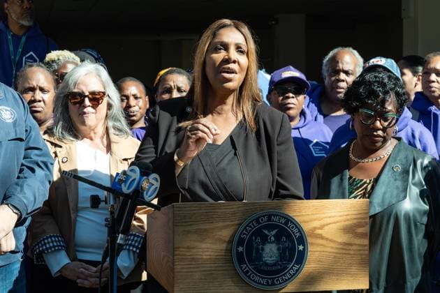 October 3, 2026, Bronx, New York, USA: State Attorney General Letitia James speaks at the rally to help New Yorkers protect their homes at Bronx Bethany Church in the Bronx borough of New York, NY on October 3, 2026 Bronx USA  - ZUMAr339 20261003_znp_r339_017 Copyright: xLevxRadinx