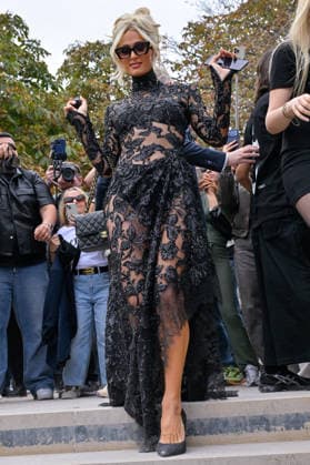 PFW Elie Saab Outside Arrivals Paris Hilton arriving at the Elie Saab show during Paris Fashion Week, in Paris, France on 3 October 2026. Photo by Julien Reynaud APS-Medias ABACAPRESS.COM Paris France  Copyright: xReynaudxJulien APS-Medias ABACAx