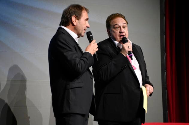 Peter Rütten and Oliver Kalkofe at the world premiere of the first episode of the new SchleFaZ season on the big screen: *Ghost Hunter John Sinclair: The Demon Wedding* at the Ernst Reuter Hall in Berlin, October 3, 2026 Foto:xN.xKubelkax xFuturexImagex schlefaz_6008