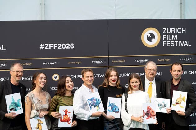 Marcus Pfister, Annalena Miano, Carol Schuler, Max Hubacher, Luna Wedler, Yael Meier, and guests at the premiere of the feature film *De Rägebogefisch* at the 22nd Zurich Film Festival at Corso Zurich, October 3, 2026 Foto:xA.xRaemyx xFuturexImagex raegebogefisch_6002