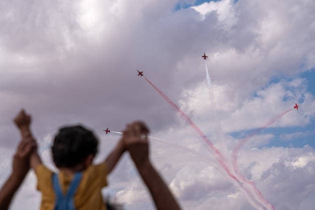 TEKNOFEST Southeast in Turkiye s Sanliurfa SANLIURFA, TURKIYE - OCTOBER 4: The Turkish Stars aerobatic team performs an air show during during TEKNOFEST Southeast, world s largest aviation, space, and technology festival at Sanliurfa GAP Airport in Sanliurfa, Turkiye, on October 4, 2026. Arman Onal Anadolu Sanliurfa Turkey. Editorial use only. Please get in touch for any other usage.  Copyright: x2026xAnadoluxArmanxOnalx