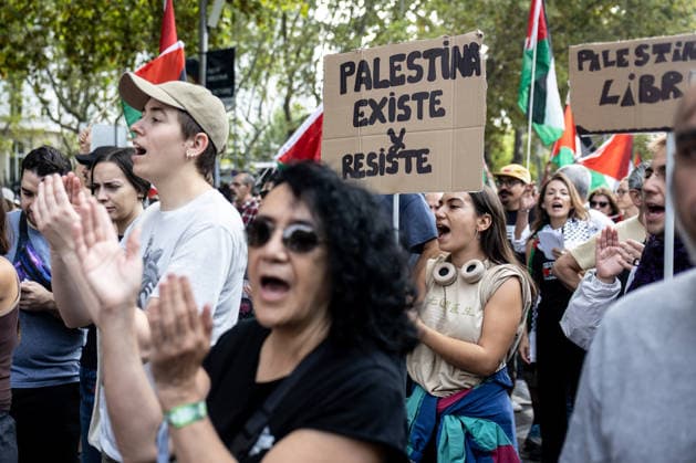 Rally in Support of Gaza, Madrid: Numerous people hold a banner reading Palestine Exists and Resists during a rally in support of the people of Gaza on October 4, 2026, in Madrid, Spain. The RESCOP platform—the Solidarity Network Against the Occupation of Palestine—backed by labor organizations such as the General Confederation of Labor (CGT), has called for a nationwide demonstration in solidarity with Palestine, under the slogan The Genocide Continues, seeking to draw attention to the ongoing plight of the Palestinian people. OCTOBER 4, 2026 Ananda Manjó Madrid, Spain  Copyright: xAnandaxManjonx 7819812
