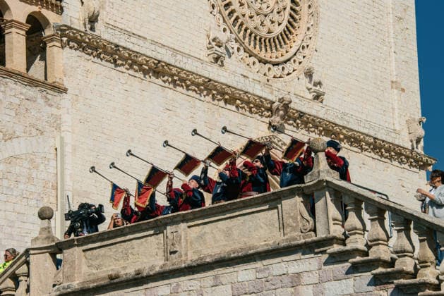 IPA89293510 - ASSISI October 4, 2026 Basilica of St. Francis Celebration of the feast day of St. Francis, patron saint of Italy, with the participation of President of the Republic Sergio Mattarella. The speeches from the loggia begin to the sound of the trumpets of Assisi.  Copyright: xemanuelaxbianconix xx IPA89293510