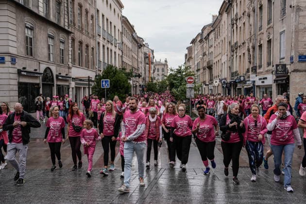 Thousands in pink join Octobre Rose 5K in Nancy NANCY, FRANCE - OCTOBER 04: Participants dressed in pink take part in the Octobre Rose 5K March &amp; Run held as part of breast cancer awareness activities in Nancy, France, on October 04, 2026. Thousands of participants gather at the Palais du Gouvernement before the 5-kilometre march and run through the city, creating striking scenes as they take part in the event dressed in pink. Muhammed Said Tako Anadolu Nancy France. Editorial use only. Please get in touch for any other usage.  Copyright: x2026xAnadoluxMuhammedxSaidxTakox